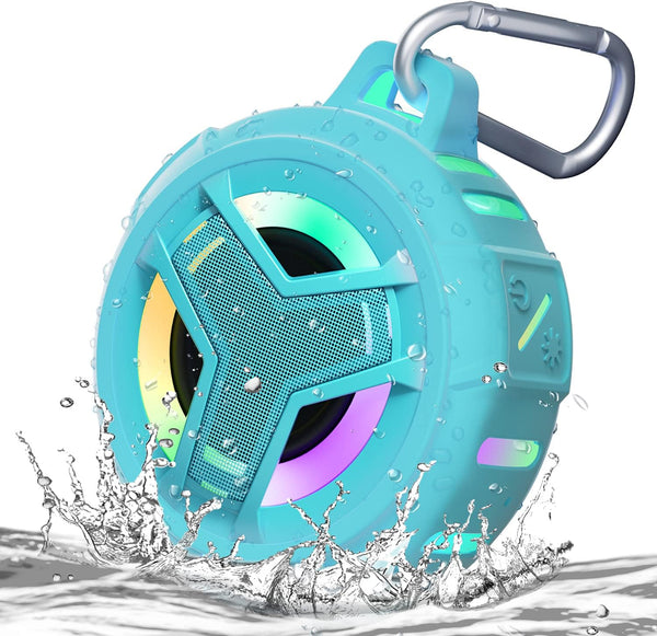 EBODA Waterproof Bluetooth Shower Speaker, IPX7 Floating Portable Wireless Speaker, 24H Playtime with RGB Light for