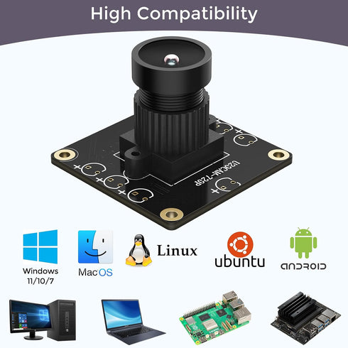 innomaker 720P 2.0 120 USB UVC Camera with DFOV for Raspberry Pi, Jetson Nano, Embedded Hardware - Support Windows
