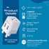 Ceptics UK Travel Adapter Plug - Type G with 2 USB + USA Socket Input - Ultra Compact & Safe Grounded for Cell Phones,