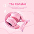 POWMEE M1 Kids Headphones, Foldable Adjustable Stereo Tangle-Free, 3.5MM Jack for Children, Pink