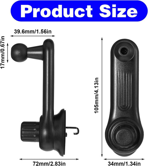 Qulkws 17mm 360 Universal Car Vent Clip for Car Mount Cars Phone Holder Mount with Ball Degree Rotatable Swing Arm