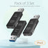 USB SD Card Reader for PC, 3 Packs Micro SD to USB Adapter, Wansurs Card Reader for Laptop