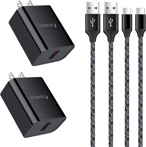 Quick Charge 3.0 Fast Charging Block for Samsung Galaxy S24 S23 S22 S21 A51 A20 A21 A10e Note 20, Wall Charger Type C