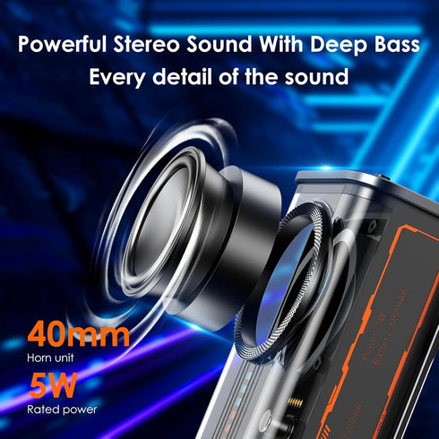 Portable Bluetooth Speaker with Lights, Transparent Wireless Mini Bluetooth Speaker with TWS, Perfect Small Speaker HD