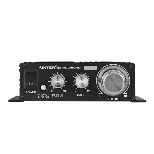 Kinter K3118 Digital Hi-Fi Audio Mini Class D Home Auto DIY Stereo Amplifier with 12V 3A Power Supply, Black