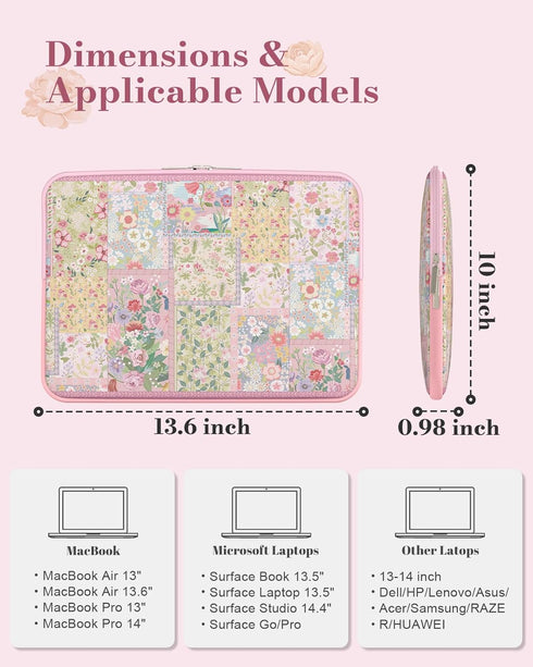 iCasso 13 inch 13-13.6 inch M5/M4/M3/M2/M1, 13 inch, 14'', Laptop Sleeve for MacBook Air Cute MacBook Neo/Pro Slim