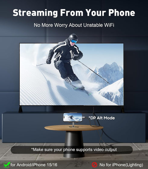 UANTIN 2.1 8K@60Hz, 4K@144Hz/120Hz, 48Gbps, HDCP2.3, 3/4/5 16, 10FT USB C to HDMI Cable Dynamic HDR, Type C to HDMI