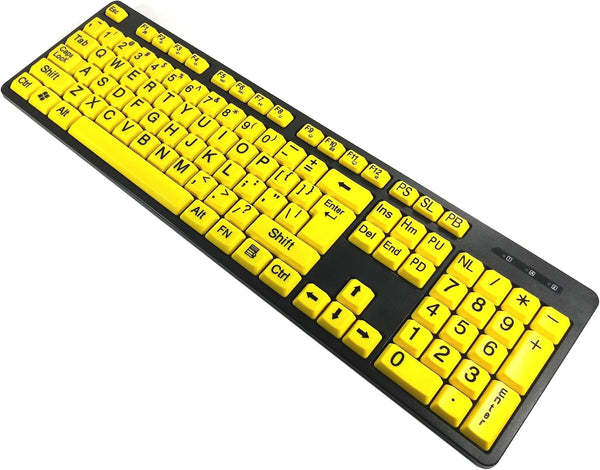 Large Oversized Print Letter Wired USB 104 Keys High Contrast Keyboard for Desktop PC Computer