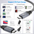 16FT 3.2 2 2 8K@30Hz/4K@144Hz 20Gbps 3.1 240W ULT-WIIQ Nylon Braided USB C to USB C Gen x Video Cable for Monitor