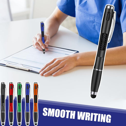 5 Pcs Stylus Pens with Light Tip, 3-in-1 Multi-Function Capacitive Pen with LED Flashlight for Writing in Dark