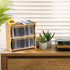 Lyellfe Bamboo CD Holder Rack, DVD Display Shelf for Movie Cases, Holds up to 32 CD Cases