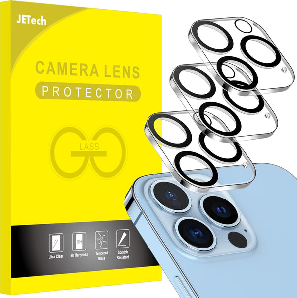 JETech 9H Tempered Glass Camera Lens Protector for iPhone 13 Pro Max & Pro, HD Clear, Anti-Scratch, 3-Pack.