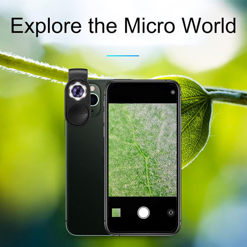 PUSOKEI 100X Phone Microscope, Mini Pocket Phone Camera Lens Attachment Microscopes with Universal Clip and LEDs,