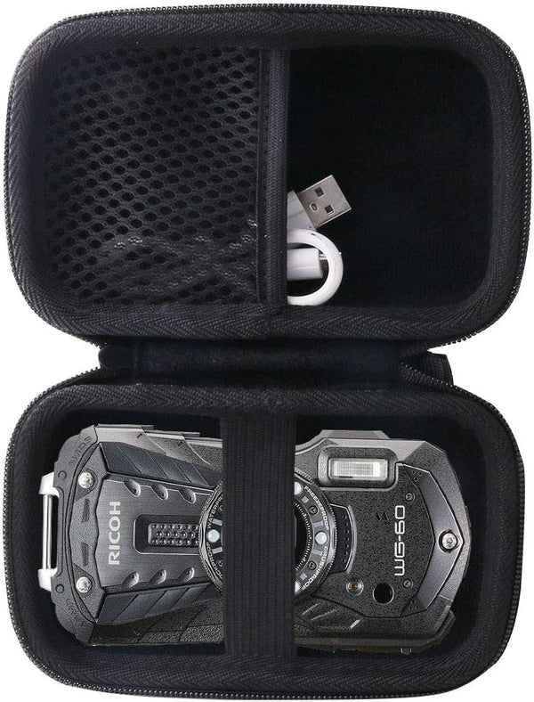 WERJIA Hard Carrying Case for Ricoh WG-90/WG-80/WG-70/WG-60/WG-50/WG-6 Digital Camera Case (Storage Case, Black)