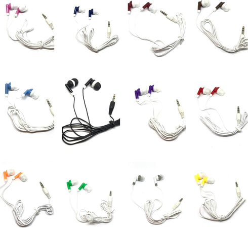 TFD Supplies Wholesale Bulk Earbuds Headphones 50 Pack for iPhone, Android, MP3