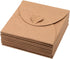 25Pcs Retro Brown Kraft Paper CD DVD Sleeves Envelopes for CD/DVD Packaging or Storage with Heart Button