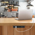 Under Desk Power Strip with PD 20W USB C, QBA 8-in-1 Desk Outlet Station, 4 AC Outlets, 6FT Cable (Black)