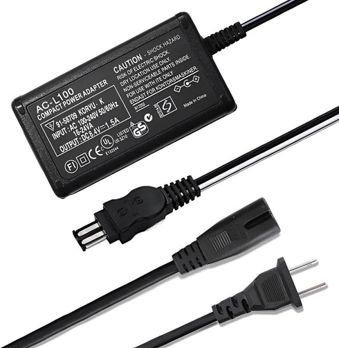 AC-L100 Power Supply Charging Adapter for Sony Handycam Camcorder, 8.4V 1.5A, Compatible with DCR TRV128, TRV103, TRV130
