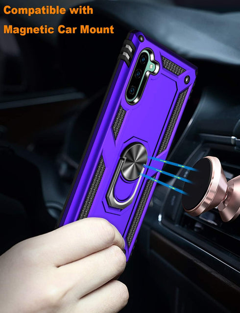 LUMARKE Galaxy Note 10+ Plus Case, Military Grade Heavy Duty Protective Cover with Magnetic Ring Kickstand, Purple