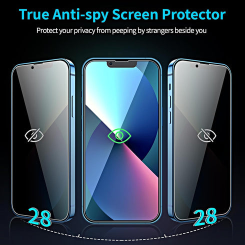 iPhone 13 Privacy Screen Protector (6.1") + Camera Lens Protector - 3+3 Pack, Anti-Spy, HD, Easy Install, Bubble-Free
