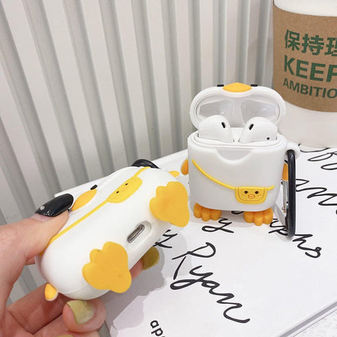 Cute Duck & Shark Case for Airpod 3rd Generation, Funny 3D Cartoon Kawaii Silicone Shell with Cleaning Kit & Keychain