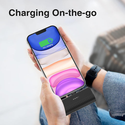 Mini Portable Charger for iPhone, 5000mAh Small Battery 2 Packs Ultra-Compact Power Bank Compatible with iPhone