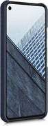 kwmobile Fabric Case for Google Pixel 5 - Hard Protective Phone Cover with Material Texture, Dark Blue