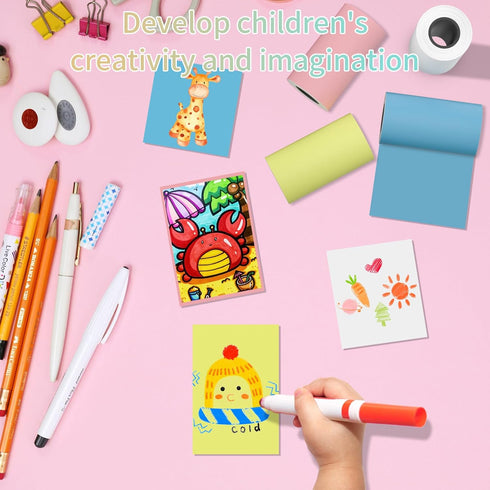MFLABEL Kids Instant Camera Refill Print Paper, 10 Rolls White Mini Thermal Printer Paper 2.2 x 1.1 Inch for Kids HD