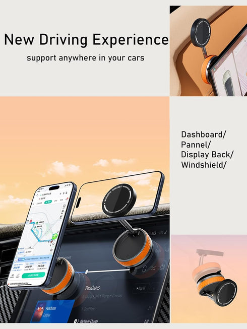Chillkit 2025 Holder360 Upgraded Vacuum Magnetic Car Phone Adjustable Strong Suction & Magnetic Phone Mount