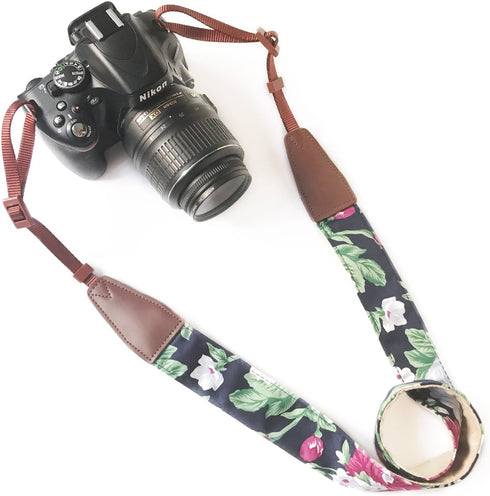 Alled Camera Strap Neck, Adjustable Vintage Floral Camera Straps Shoulder Belt for Women/Men,Camera
