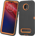 Annymall Heavy Duty Moto Z3 Case with Built-in Screen Protector, Rugged Shockproof Armor Cover (Black/Orange)