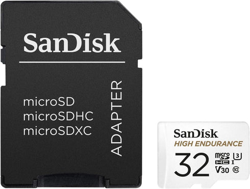 SanDisk 32GB High Endurance Video MicroSDHC Card with Adapter for Dash Cam and Home Monitoring Systems