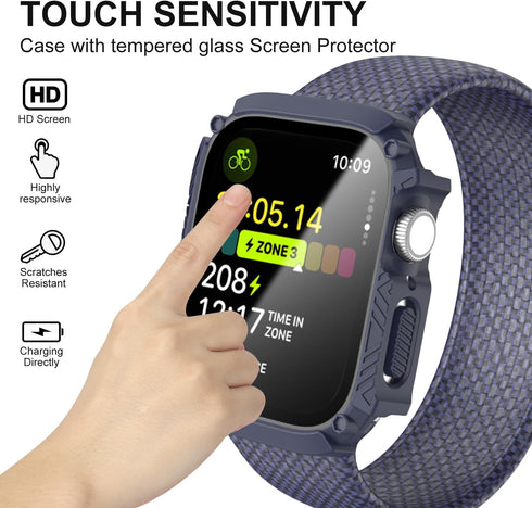 Waterproof Case 44mm for Apple Watch Series 6/5/4/SE with Tempered Glass Screen Protector, Hard PC Bumper Cover for