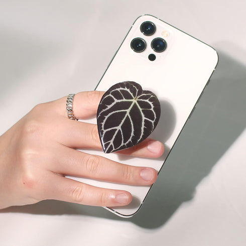 COMMONKUNST Tropical Rare Leaf Plant Multi Functional Collapsible Expandable Mobile Phone Grip & Kicktand (Anthurium Crystallinum Dark)