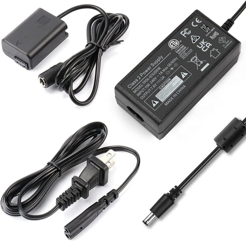 F1TP AC PW20 Power Supply Adapter - NP-FW50 Dummy Battery Coupler Kit for Sony Alpha A6000, A7II, RX10 II, III, IV