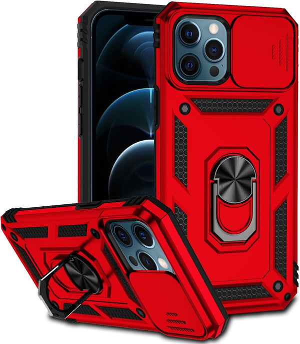 Hitaoyou Compatible with iPhone 12 Pro Max Case, Military Grade Shockproof with Camera Cover & Kickstand, Magnetic Car