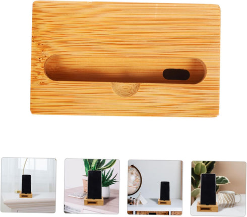 NUOBESTY Universal Phone Sound Amplifier - Wooden Bamboo Mobile Phone Holder with Loudspeaker Dock