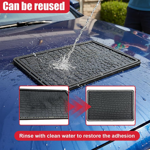 Deaelf Car Dashboard Non-Slip Mat, Waterproof PVC Car Dash Sticky Grip Pad with Cable Organizer, Multi-Functional Auto