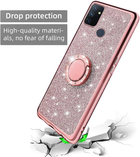 B-wishy for OnePlus Nord N100 Phone Case with Stylus Pen, Luxury Glitter Sparkles Silicone TPU Case for Women Girls