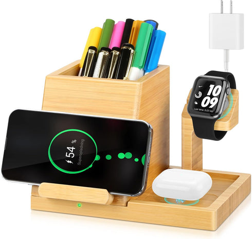 Wireless Charger for Apple Charging Station, Multiple Devices with PD 22.5W Adapter for iPhone 15/14/13/12 Series