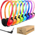 Kids Headphones Bulk 10 Pack for School - Adjustable On Ear Earphones Class Set for Library, Airplane, Computer