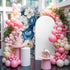 Jnbasdffb 6.6 Country Hydrangeas Flower Wedding Arch Cover,Stretchy Spandex Arch Backdrop Stand Covers FT,Blue White