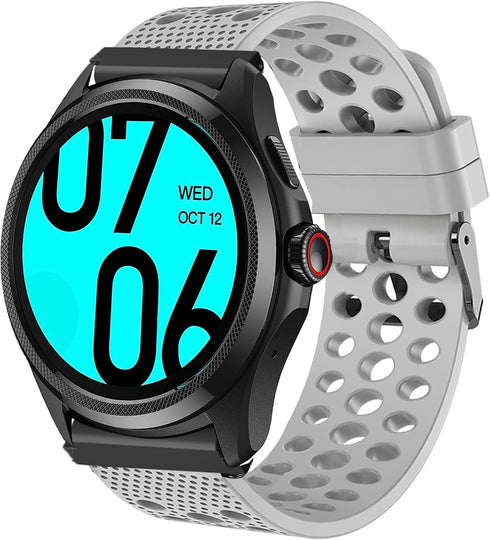 Compatible Silicone Replacement Bands for Ticwatch Pro 5 Smartwatch, Sport Strap with Metal Buckle