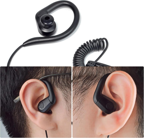 HYS Wired Earbuds Headphones with Secure Ear Hooks - 3.5mm Earpiece for Shoulder Speaker Microphones