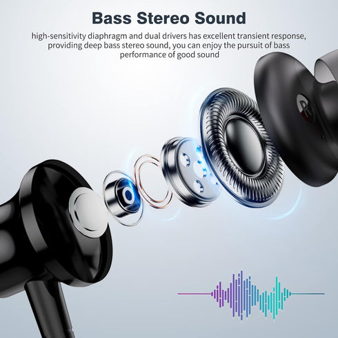 USB C Headphone, COOYA USB Type C Earphones Wired Earbuds Magnetic Bass Noise Canceling in-Ear Headset Mic for iPhone