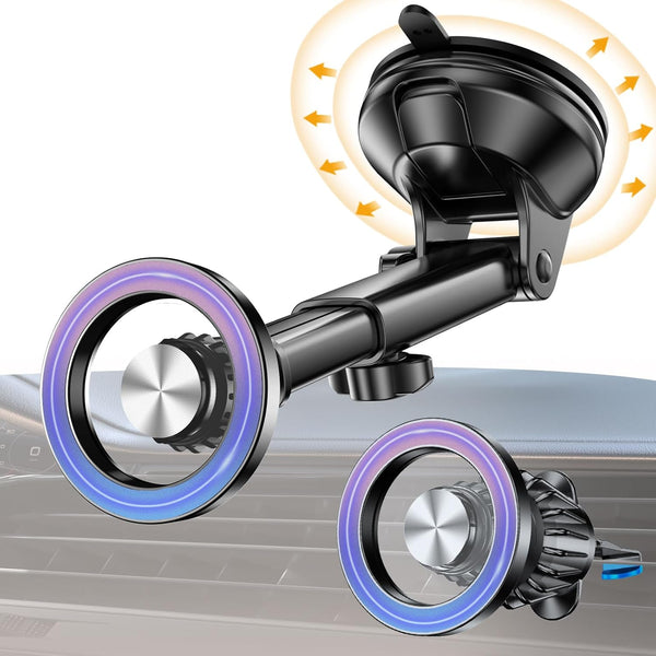 for iPhone MagSafe Car Mount?Windshield + Vent + Dash?Magnetic Phone Holder Car Accessories for iPhone 15