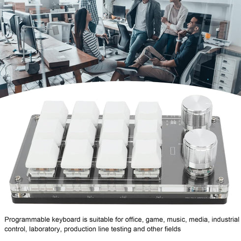 Ejoyous Macro Keyboard | One Handed Macro Mechanical Gaming Keypad, 12 Key Programmable Keyboard with Knob