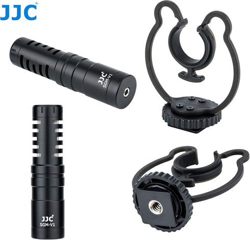 JJC SGM-V1 Shotgun Video Microphone, Cardioid Condenser Mic with Shock Mount and Windscreen for DSLR