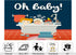 KeyWork 10x7ft Oh Baby Bathroom Theme Photography Backdrop Kids in Bathtub Design with Blue and Orange Background