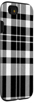Buffalo Plaid Phone Case for iPhone SE (2020), 7, 8 - Black and White Gingham Pattern Case